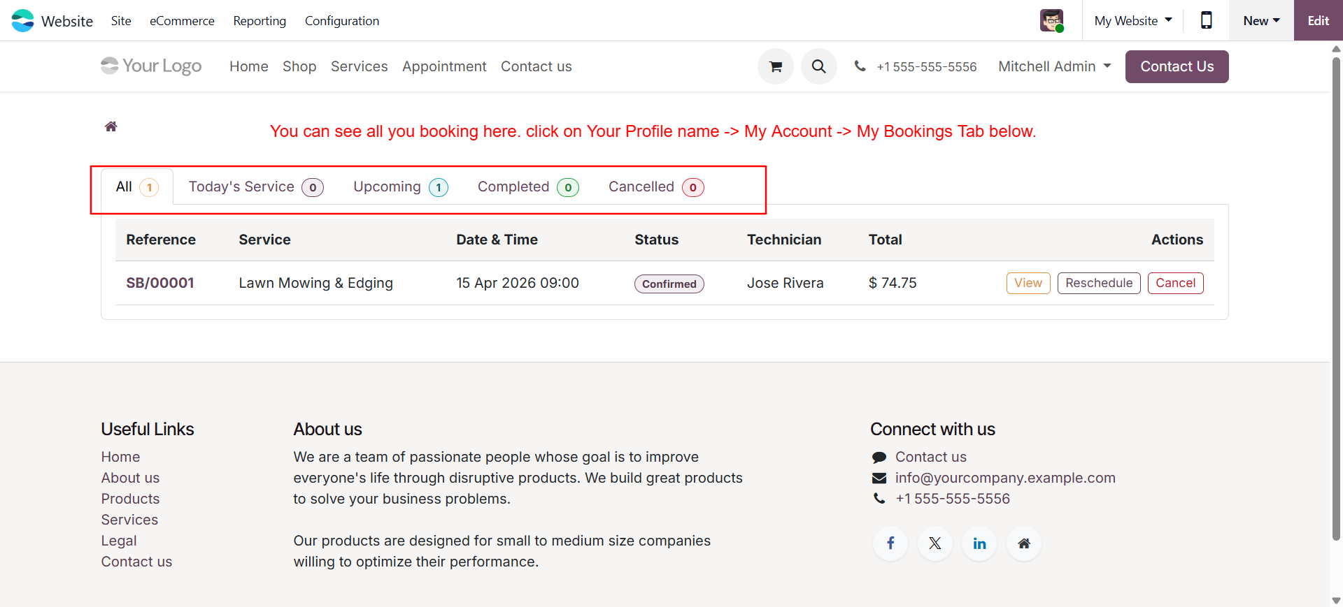Portal Booking Page